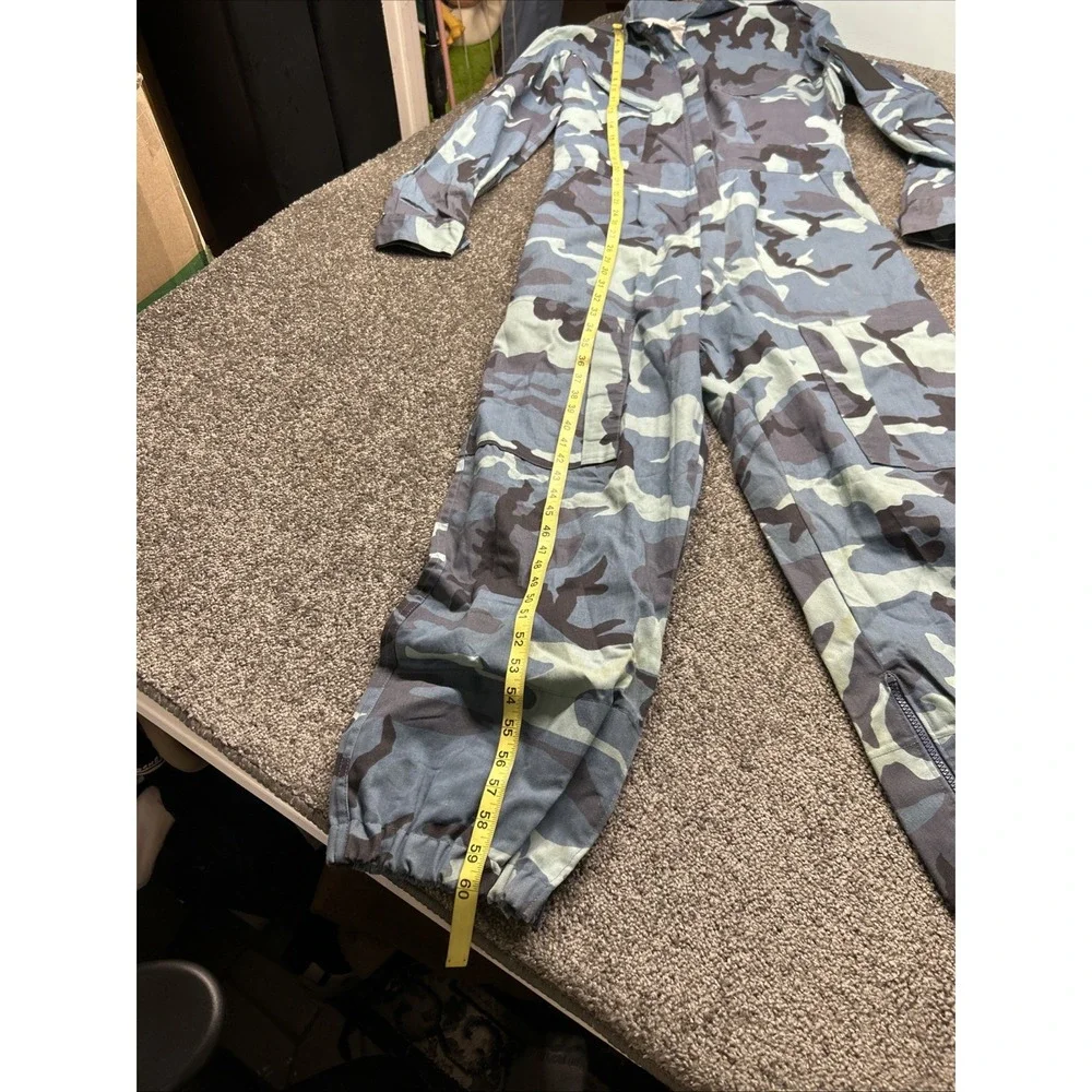 Flight Line Aviation Suit Coverall Mens Large Blue Camouflage Military Navy